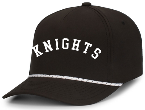 Knights Rope 5 panel Hat Black