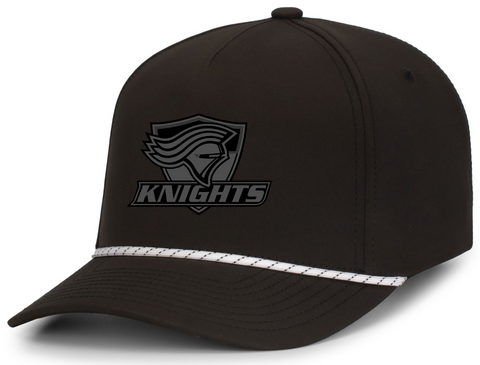 Knights Rope 5 panel Hat Black